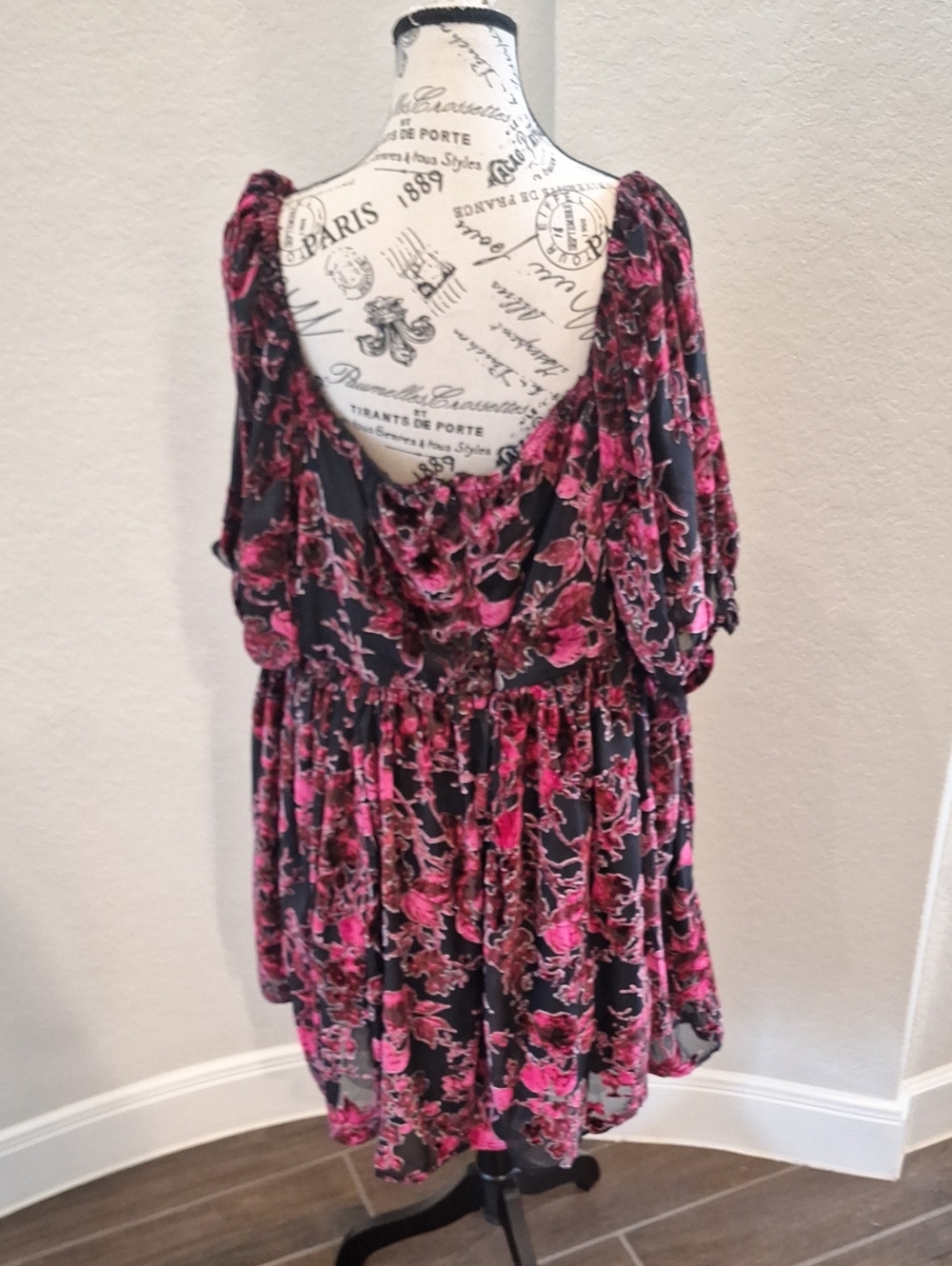 Torrid Velvet Burnout Babydoll Sweetheart Neckline Mini Dress Plus Size 22 - Picture 6 of 12